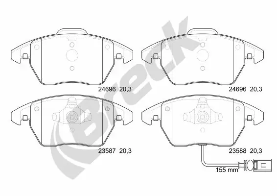 Гальмівні колодки Breck 246960070110 ціна, від 29.95 USD