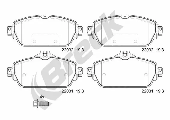 Гальмівні колодки Breck 220310070110 ціна, від 53.35 USD