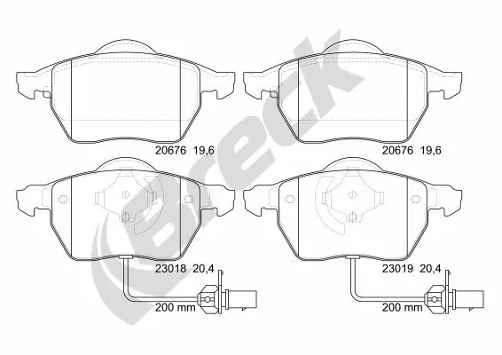 Гальмівні колодки Breck 230180070110 ціна, від 78.94 USD
