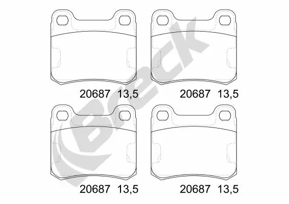 Задні гальмівні колодки Breck 206870070400 ціна, від 9.24 USD