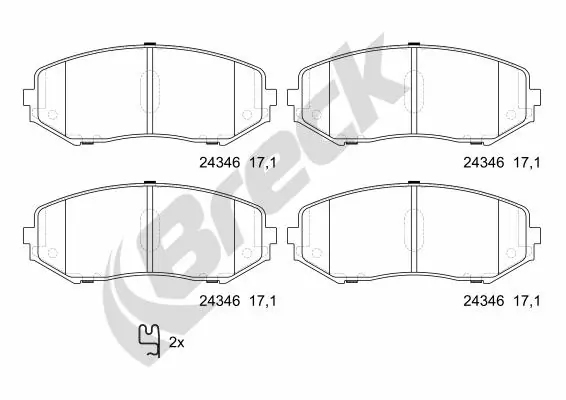Гальмівні колодки Breck 243460070100 ціна, від 22.25 USD