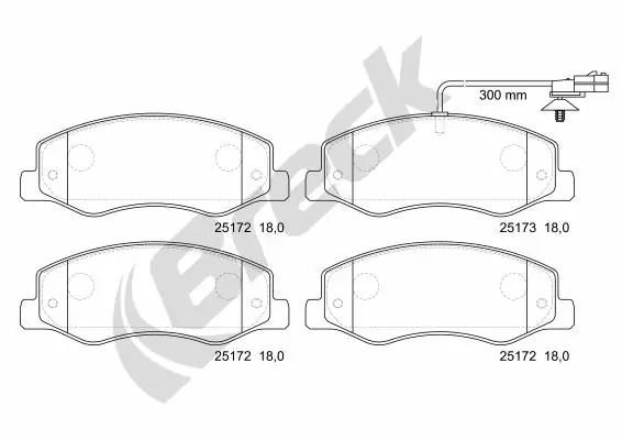 Задні гальмівні колодки Breck 251720070310 ціна, від 30.04 USD