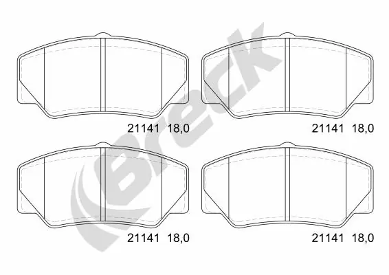 Гальмівні колодки Breck 211410070100 ціна, від 15.62 USD