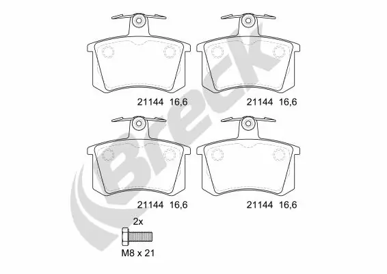 Задні гальмівні колодки Breck 211440070400 ціна, від 15.20 USD