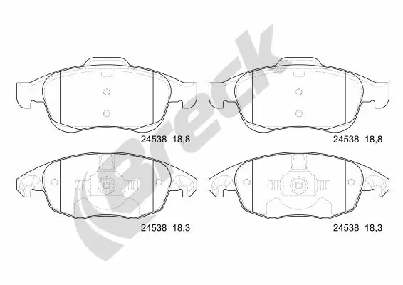 Гальмівні колодки Breck 245380070100 ціна, від 20.08 USD