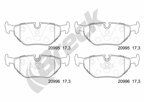 Задні гальмівні колодки Breck 209950070400 ціна, від 19.02 USD