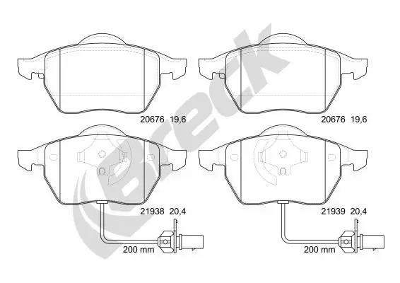 Гальмівні колодки Breck 219380070110 ціна, від 30.85 USD