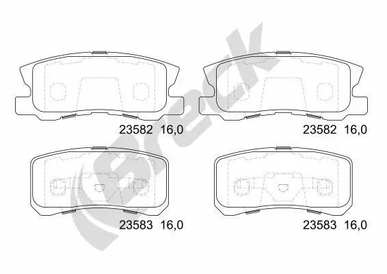 Задні гальмівні колодки Breck 235820070200 ціна, від 21.92 USD