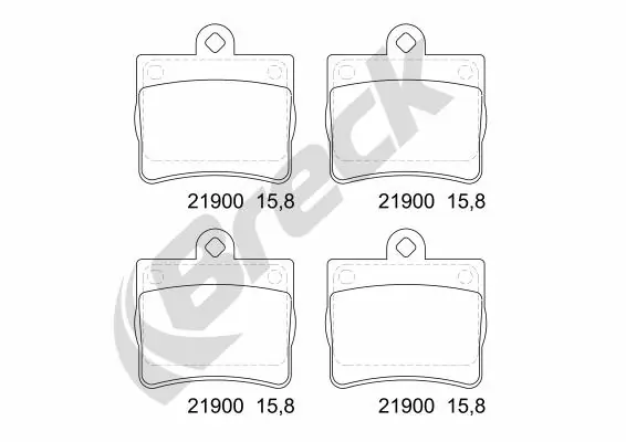 Задні гальмівні колодки Breck 219000070200 ціна, від 14.01 USD