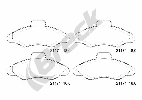 Гальмівні колодки Breck 211710070200 ціна, від 12.85 USD