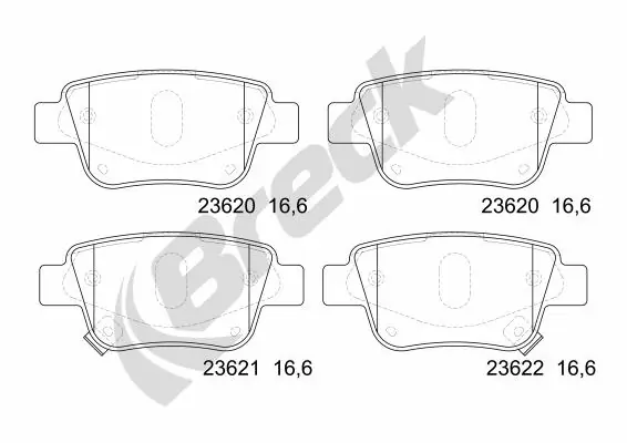 Задні гальмівні колодки Breck 236200070210 ціна, від 16.18 USD