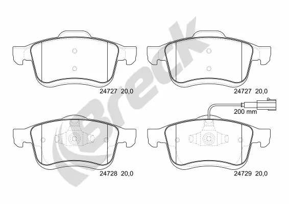 Гальмівні колодки Breck 247270070110 ціна, від 31.19 USD