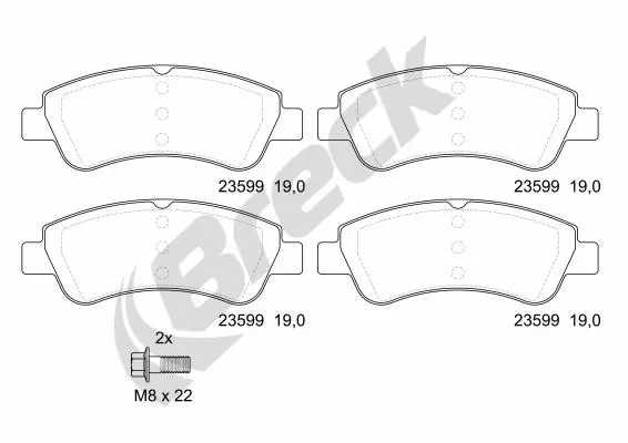 Гальмівні колодки Breck 235990070100 ціна, від 18.18 USD