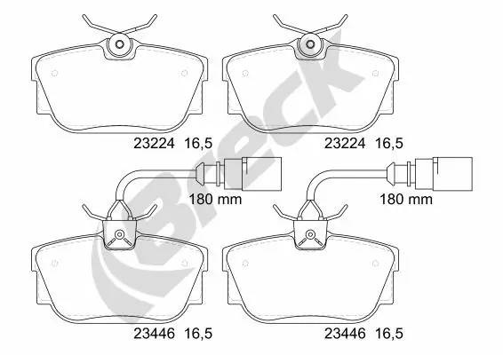 Задні гальмівні колодки Breck 234460070210 ціна, від 20.03 USD