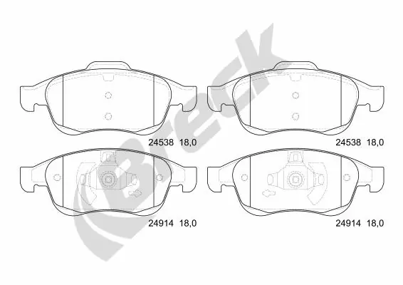 Гальмівні колодки Breck 249140070100 ціна, від 21.39 USD