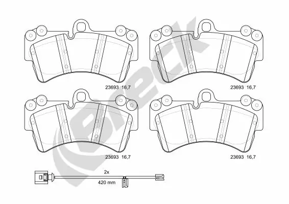 Гальмівні колодки Breck 236930055300 ціна, від 78.44 USD
