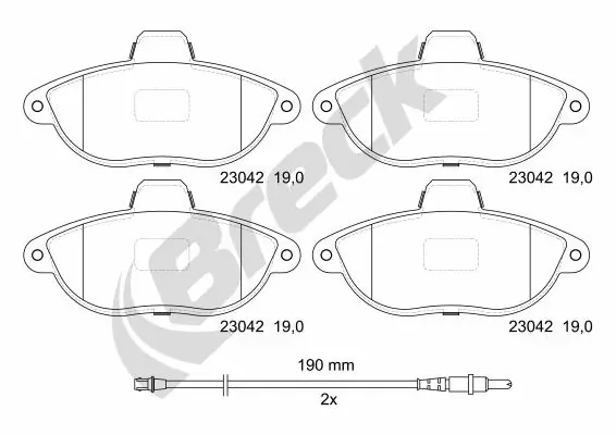 Гальмівні колодки Breck 230420070110 ціна, від 18.56 USD