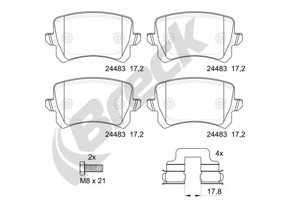 Задні гальмівні колодки Breck 244830070410 ціна, від 19.01 USD