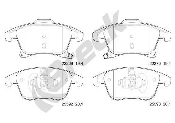 Гальмівні колодки Breck 222690070100 ціна, від 40.21 USD