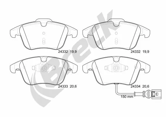 Гальмівні колодки Breck 243330070110 ціна, від 28.05 USD