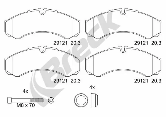 Задні гальмівні колодки Breck 291211070300 ціна, від 24.83 USD