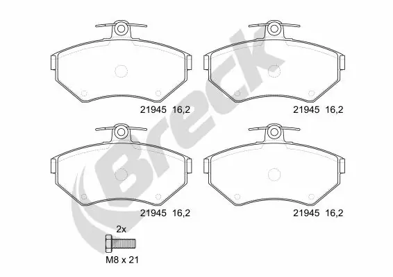 Гальмівні колодки Breck 219450070100 ціна, від 18.71 USD