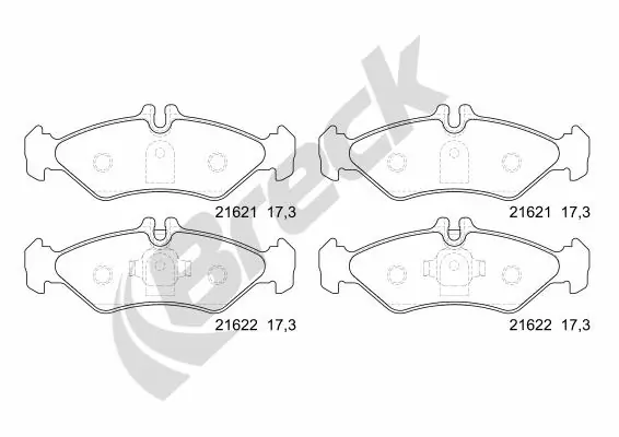 Задні гальмівні колодки Breck 216210070510 ціна, від 16.27 USD