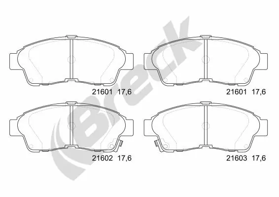 Гальмівні колодки Breck 216010070110 ціна, від 18.17 USD