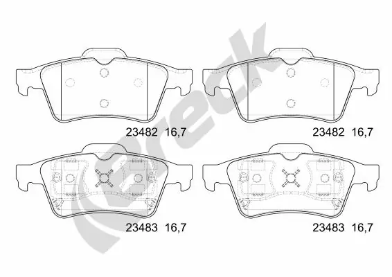 Задні гальмівні колодки Breck 234820070200 ціна, від 14.01 USD