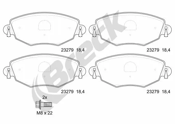 Гальмівні колодки Breck 232790070110 ціна, від 21.44 USD
