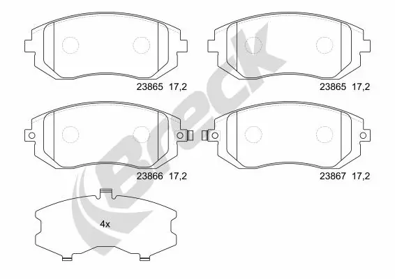 Гальмівні колодки Breck 238650070100 ціна, від 22.78 USD