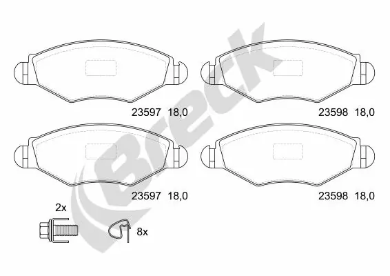 Гальмівні колодки Breck 235970070210 ціна, від 17.56 USD
