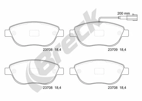 Гальмівні колодки Breck 237080070110 ціна, від 21.04 USD