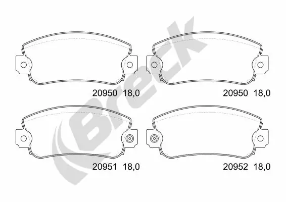 Гальмівні колодки Breck 209500070210 ціна, від 13.78 USD