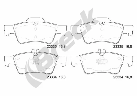 Задні гальмівні колодки Breck 233340070220 ціна, від 30.44 USD