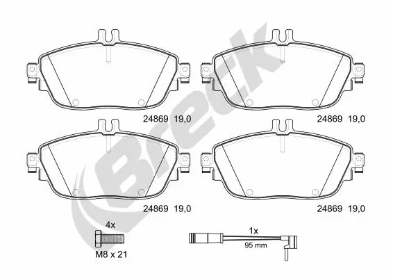 Гальмівні колодки Breck 248690070100 ціна, від 42.76 USD