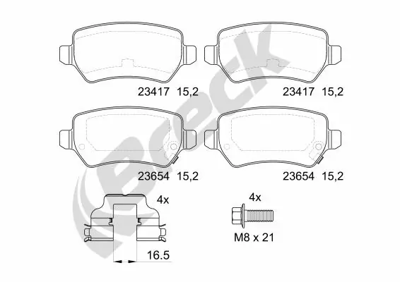 Задні гальмівні колодки Breck 234170070410 ціна, від 14.22 USD