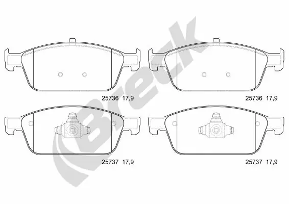 Гальмівні колодки Breck 257360070100 ціна, від 34.51 USD