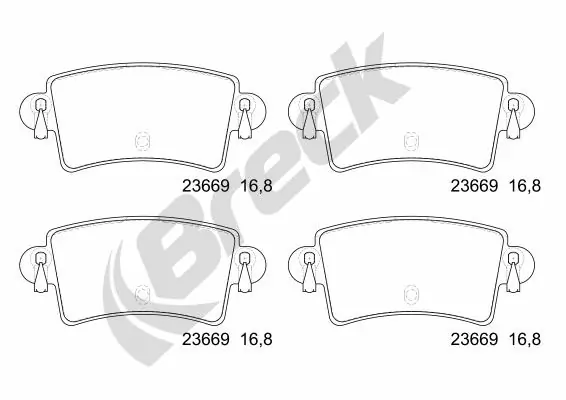 Задні гальмівні колодки Breck 236690070310 ціна, від 16.49 USD