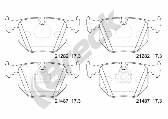 Задні гальмівні колодки Breck 212820070200 ціна, від 23.86 USD