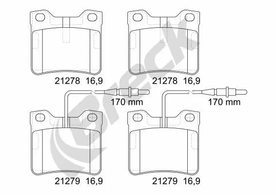 Задні гальмівні колодки Breck 212780070110 ціна, від 13.06 USD