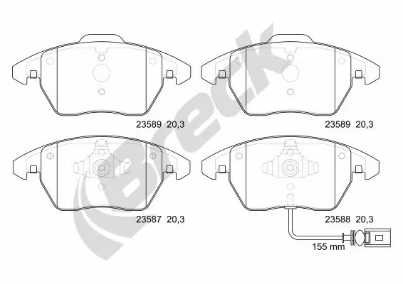 Гальмівні колодки Breck 235870070110 ціна, від 29.95 USD
