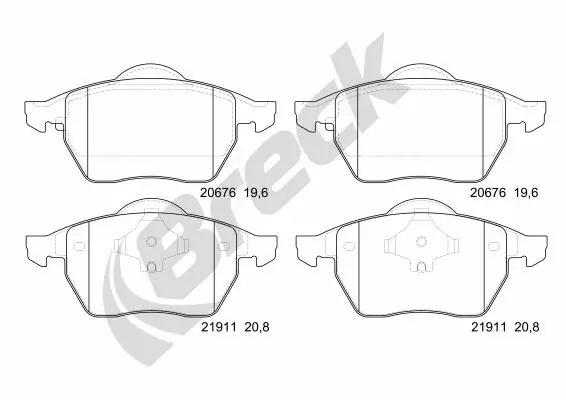 Гальмівні колодки Breck 219110070110 ціна, від 24.30 USD