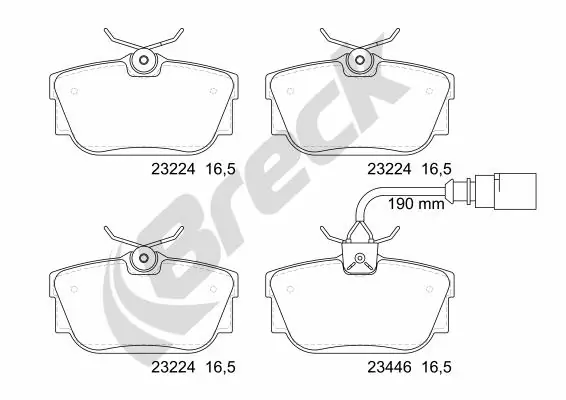 Задні гальмівні колодки Breck 232240070210 ціна, від 19.74 USD