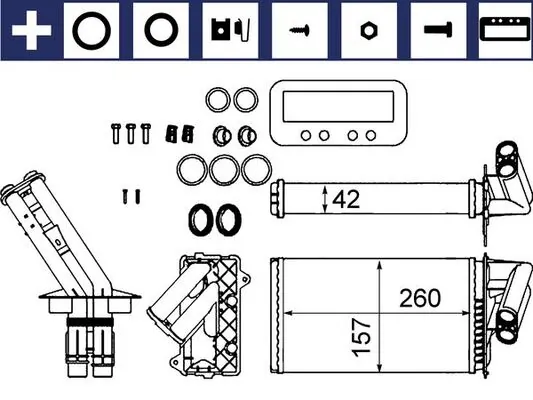 AH103000S Mahle Original Радіатор опалювача салону