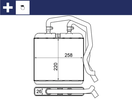 AH12000S Mahle Original Радіатор опалювача салону
