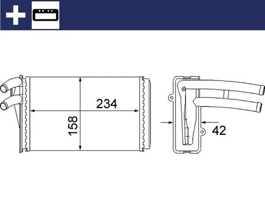 AH54000S Mahle Original Радіатор опалювача салону
