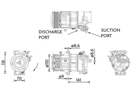 Компресор системи кондиціювання Ford 2484428 ціна, від 141.67 USD