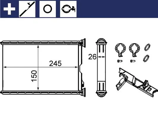 AH242000S Mahle Original Радіатор опалювача салону