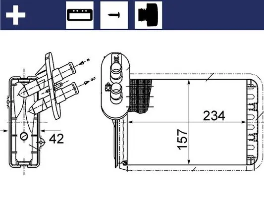 AH164000S Mahle Original Радіатор опалювача салону